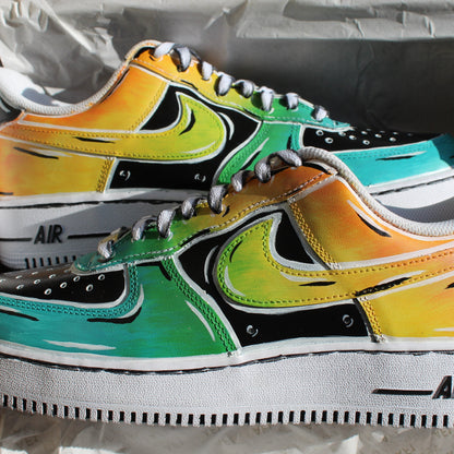 Air Force 1 Black Gradient Cartoon - Heat Reactive