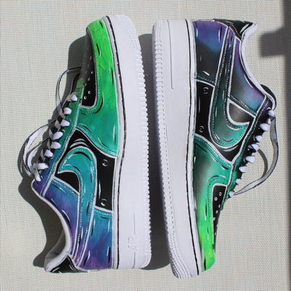 Air Force 1 Black Gradient Cartoon - Heat Reactive