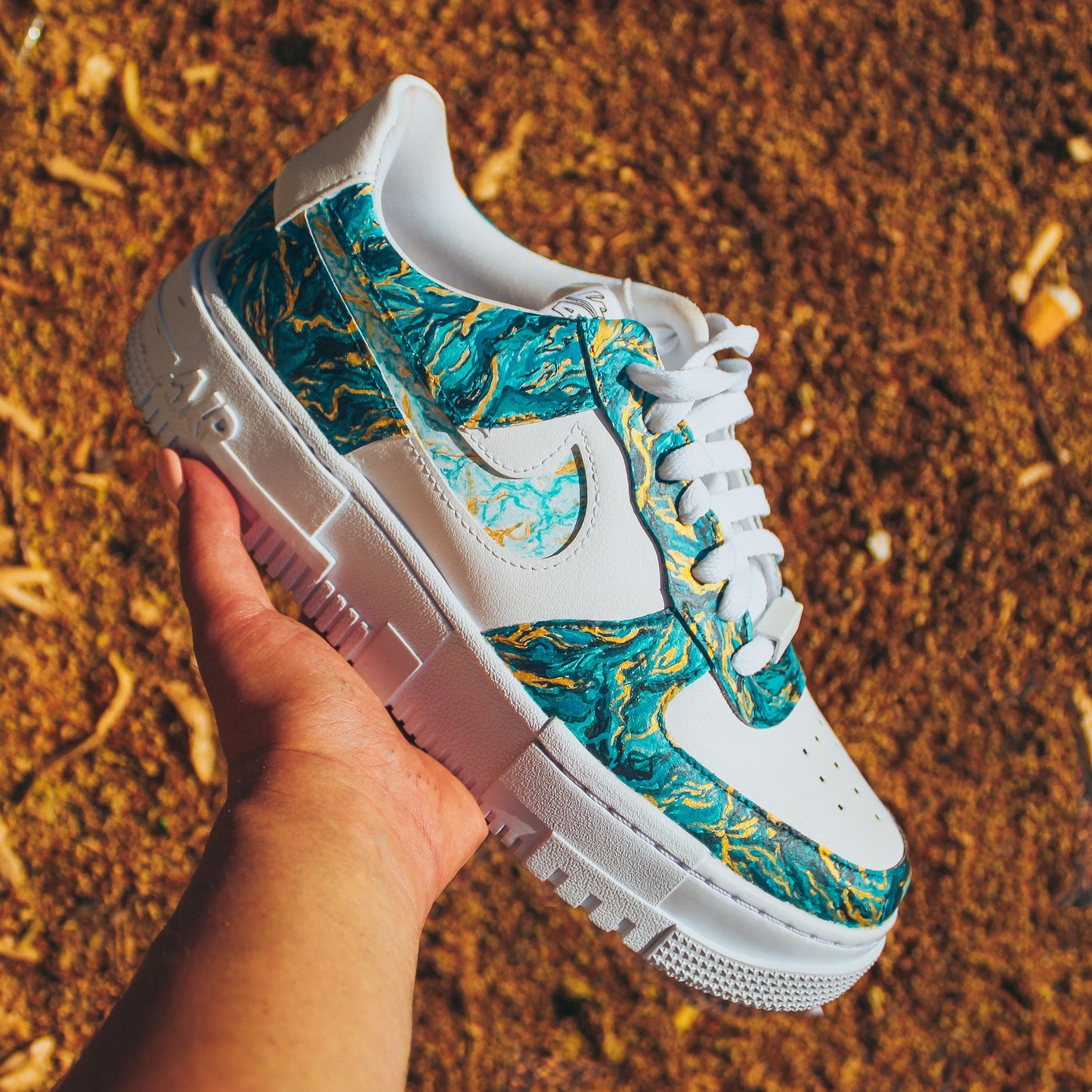 Air force 1 Marble Turquoise