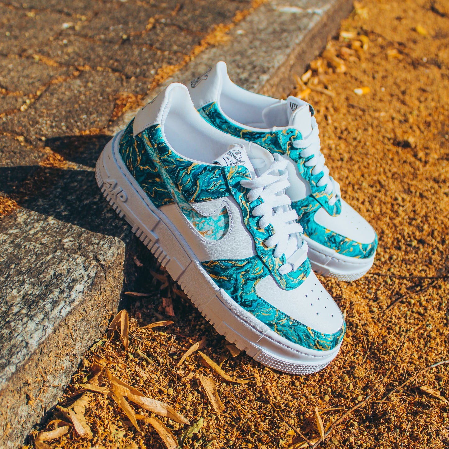 Air force 1 Marble Turquoise