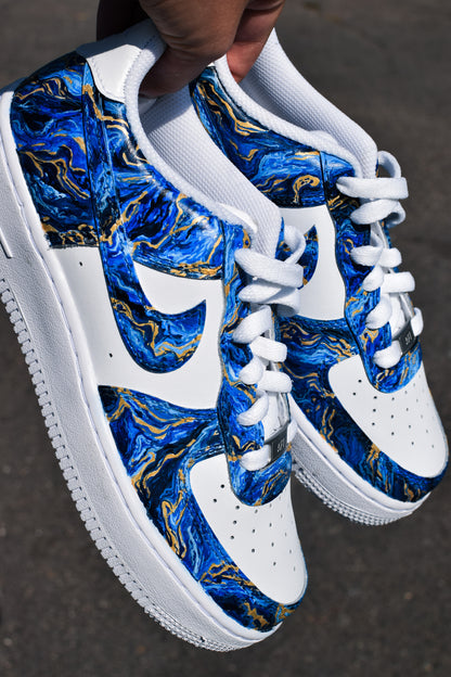 Air force 1 Marble Blue Gold