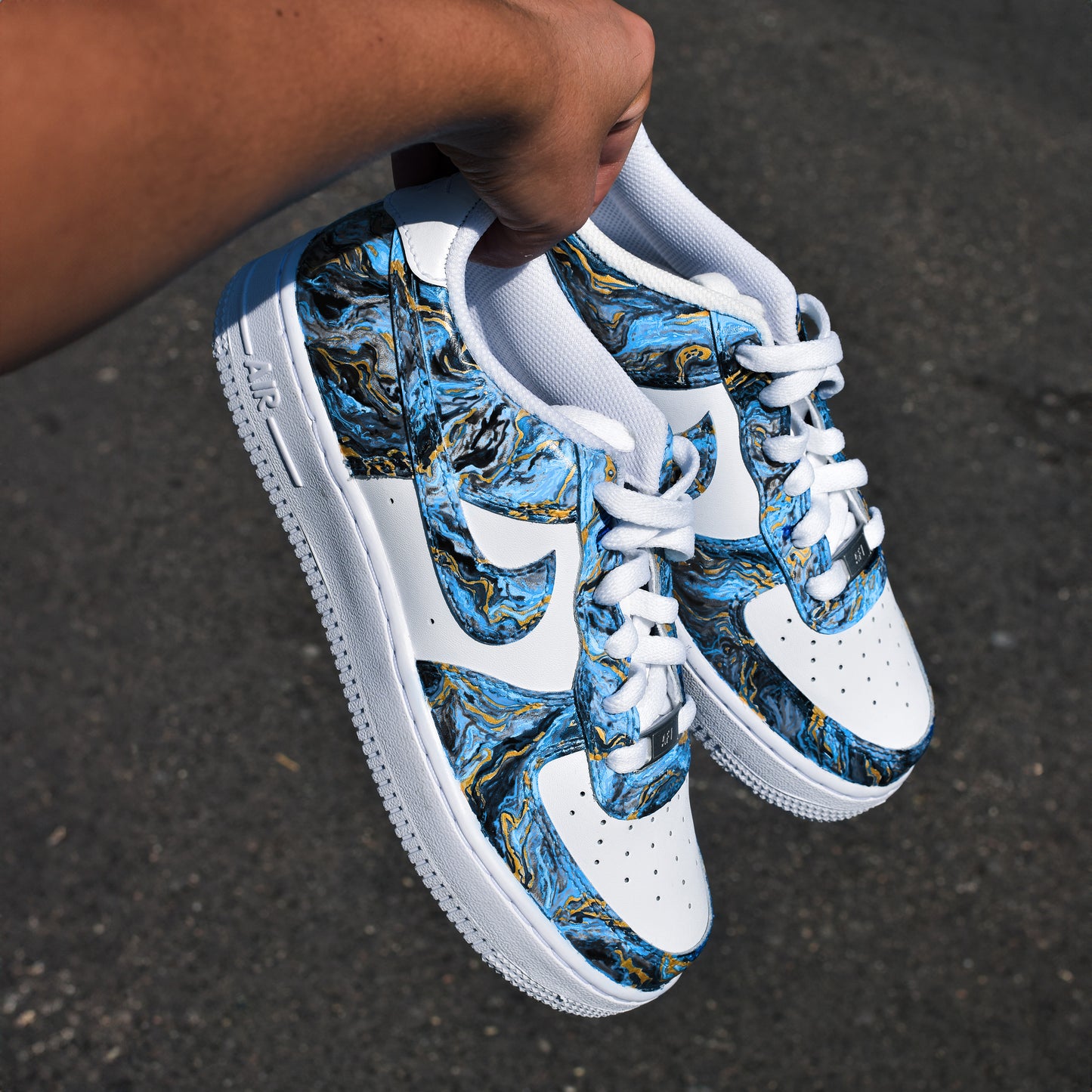 Air force 1 Marble Blue Gold