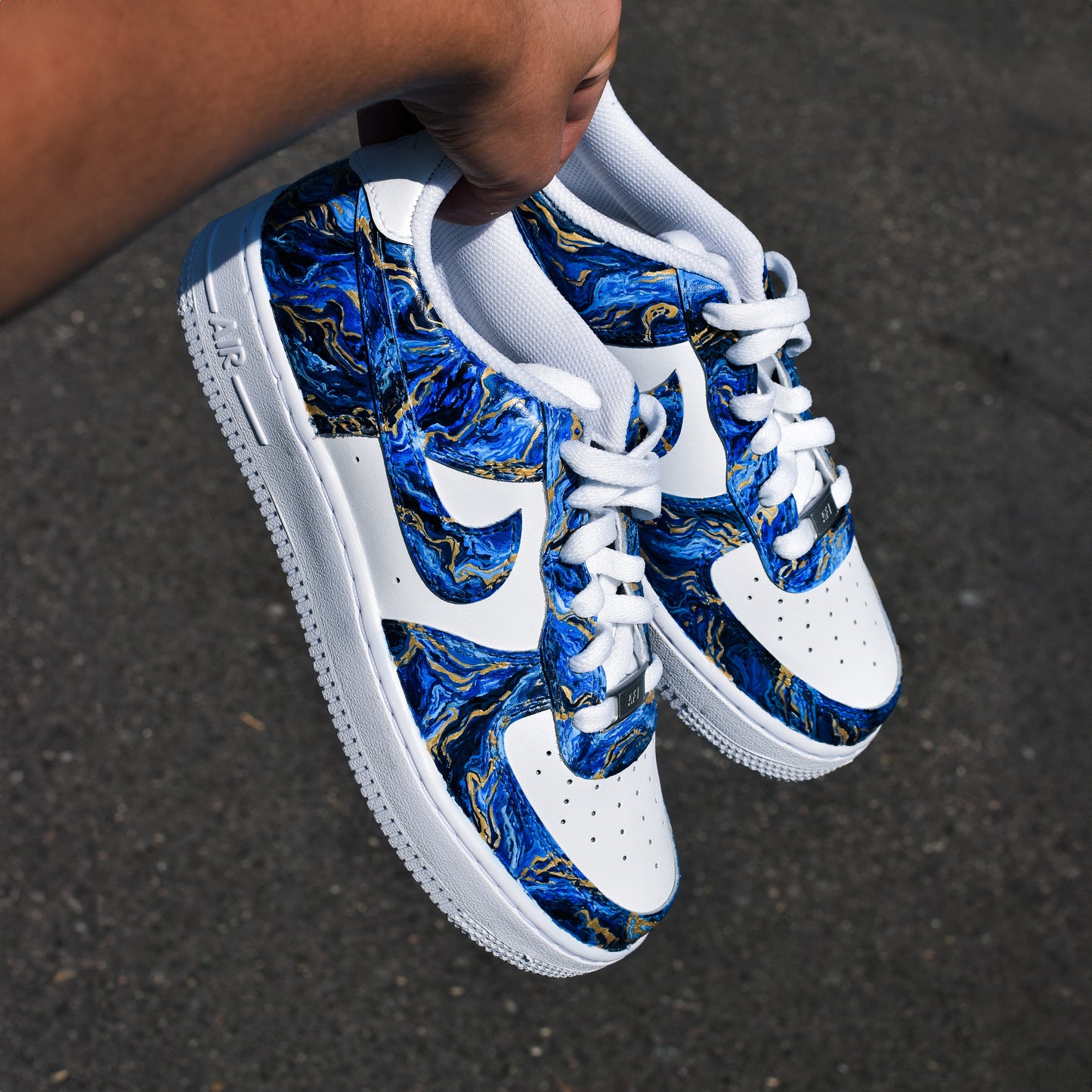 Air force 1 Marble Blue Gold